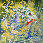 Malerei mit dem Titel "Le père Noël" von Grazyna Hajewski, Original-Kunstwerk, Öl
