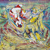 Peinture intitulée "Le père Noël II" par Grazyna Hajewski, Œuvre d'art originale, Huile