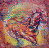 Malerei mit dem Titel "Canter" von Grazyna Hajewski, Original-Kunstwerk, Öl