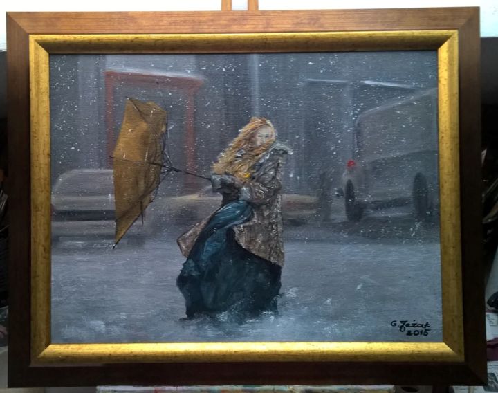 Painting titled "Sniezyca" by Grazyna Jezak, Original Artwork
