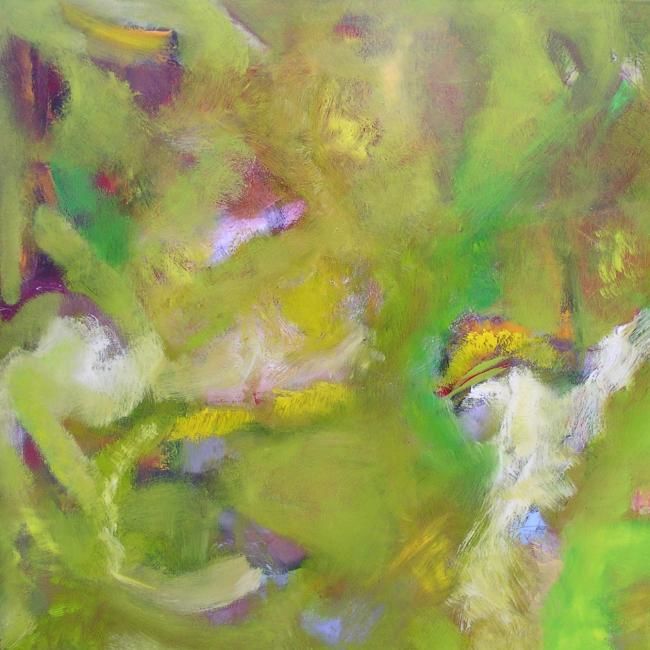 Painting titled "Green berge" by Laurent Greaume, Original Artwork