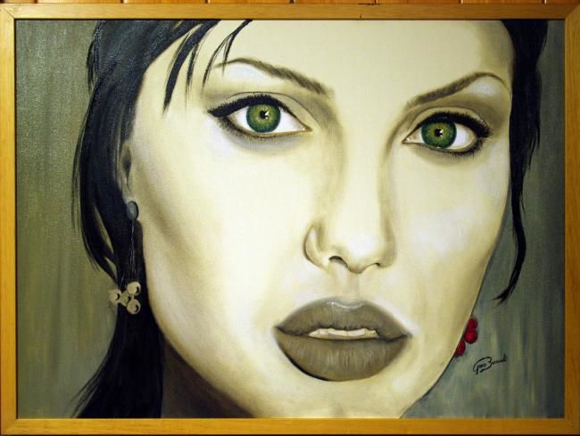 Pittura intitolato "L'attrice Angelina…" da Greco Baracchi, Opera d'arte originale