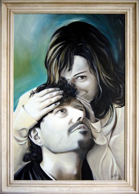 Painting titled "Ritratto di Elisa e…" by Greco Baracchi, Original Artwork