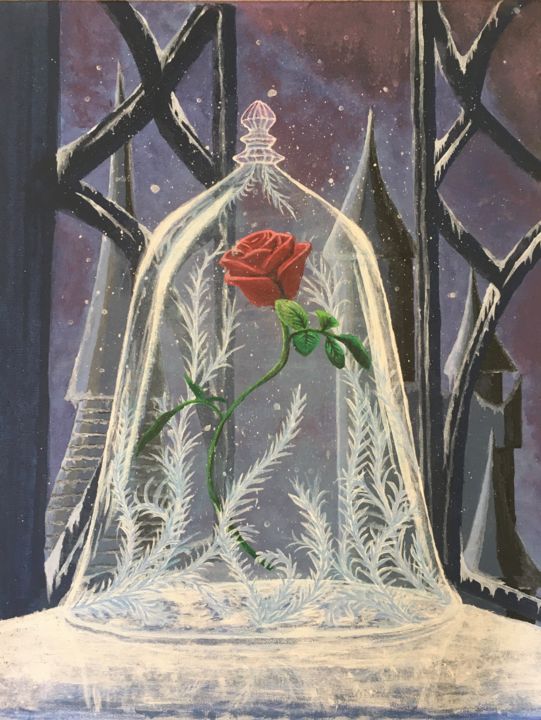 Peinture intitulée "Роза под куполом" par Anton Andronov, Œuvre d'art originale, Acrylique