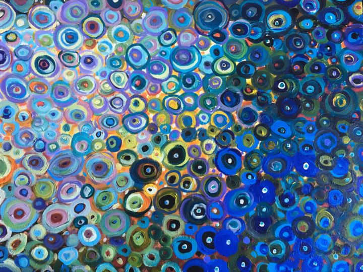 Malerei mit dem Titel "Teton River Rainbow" von Shauna Crandall, Original-Kunstwerk, Öl