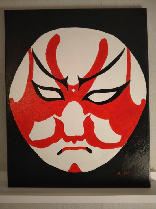 Peinture intitulée "Kabuki" par Greenman, Œuvre d'art originale, Acrylique