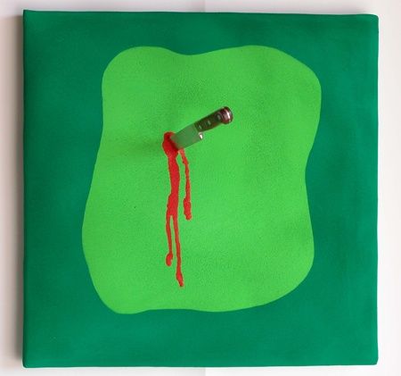 Peinture intitulée "Murder on the green…" par Patrice Bouscarrut, Œuvre d'art originale, Huile