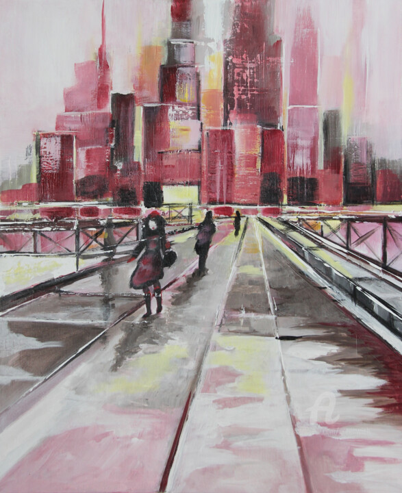 Pintura intitulada "Purple Rain" por Sylvie Penet, Obras de arte originais, Acrílico