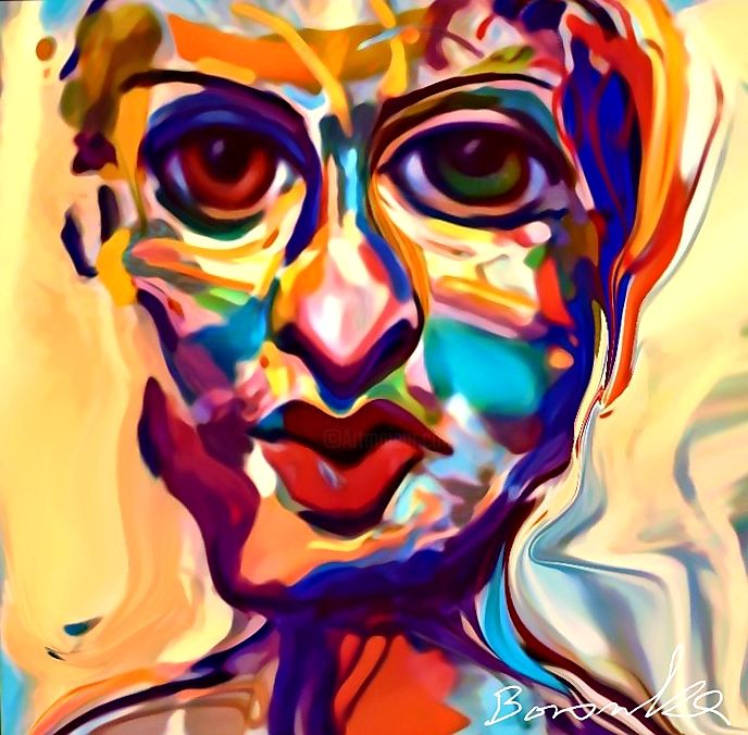 Digital Arts με τίτλο "Woman" από Greg Borowke, Αυθεντικά έργα τέχνης, Ψηφιακή ζωγραφική