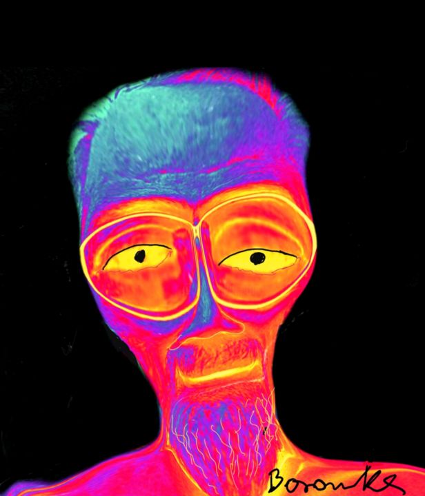 Digitale Kunst mit dem Titel "Selfportret" von Greg Borowke, Original-Kunstwerk, 2D digitale Arbeit