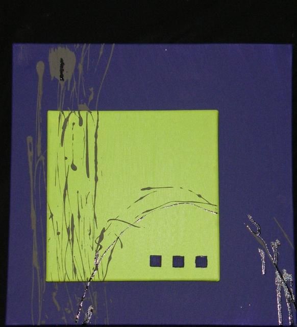 Peinture intitulée "carré violet" par Gkl, Œuvre d'art originale