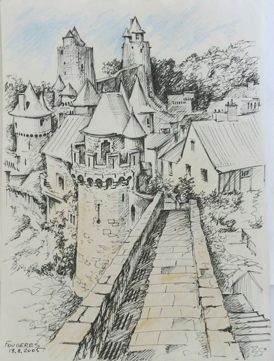 Drawing titled "fougeres2.jpg" by Gregory Borin, Original Artwork