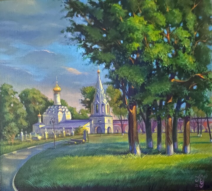 Painting titled "In the evening" by Greg Known, Original Artwork, Oil