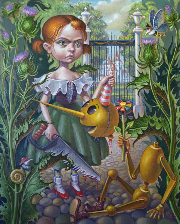 Painting titled "Judith and Holofern…" by Greg Known, Original Artwork, Oil