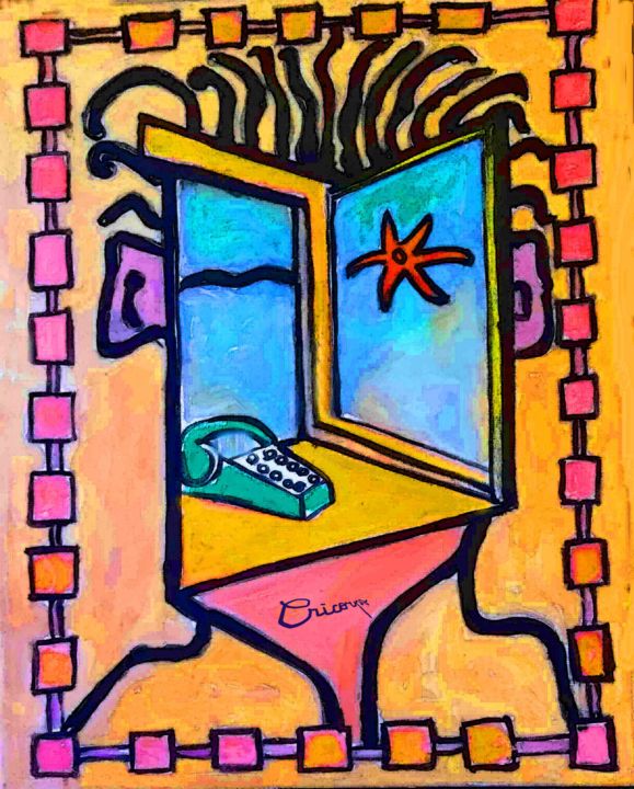 Peinture intitulée "Evasion intérieure" par Grégoire Koboyan (Cricorps), Œuvre d'art originale, Huile