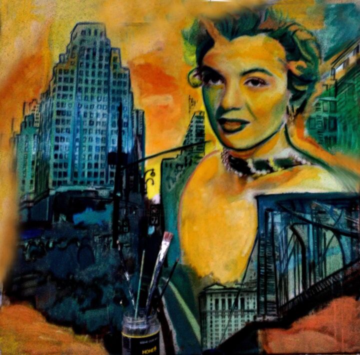 Картина под названием "Marilyn" - Grégoire Koboyan (Cricorps), Подлинное произведение искусства, Масло