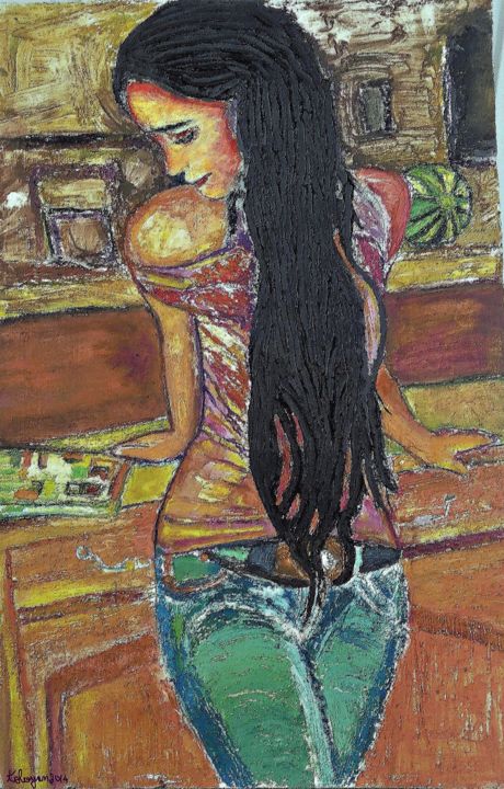 Painting titled "Karima" by Grégoire Koboyan (Cricorps), Original Artwork, Oil
