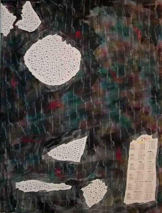 Painting titled "Calendrier 2934" by Grégoire Koutsandréou, Original Artwork, Acrylic