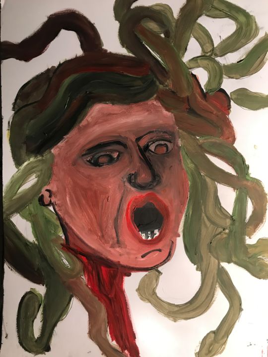 Peinture intitulée "médusa" par Grégoire Rinaldi, Œuvre d'art originale, Huile