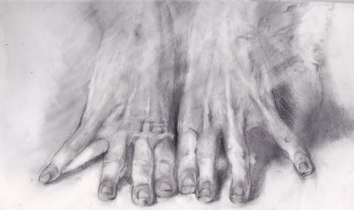 Dessin intitulée "mains" par Grégory Geng, Œuvre d'art originale, Crayon