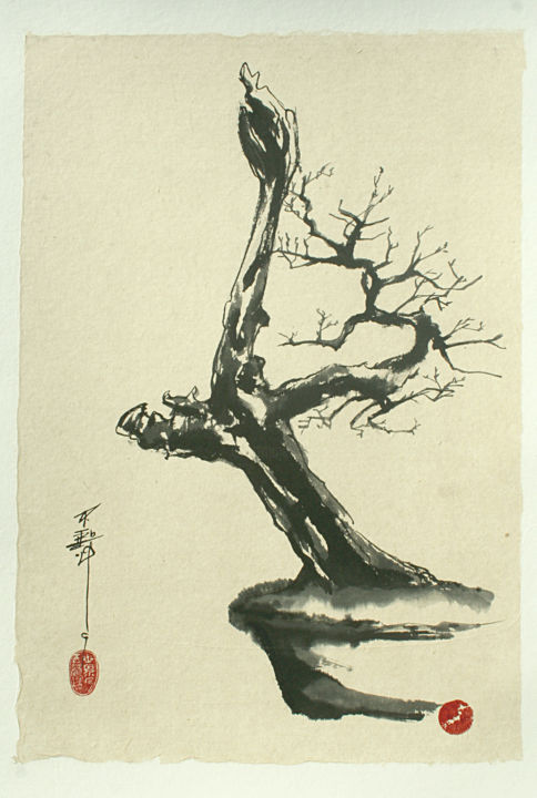 Painting titled "bonsai" by Grégory Cortecero, Original Artwork