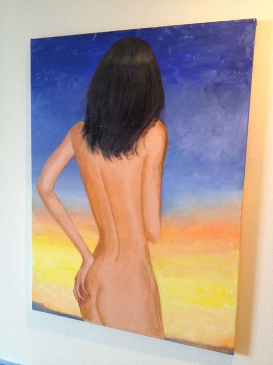 Painting titled "Nude on the Beach" by Gregory Swimelar, Original Artwork