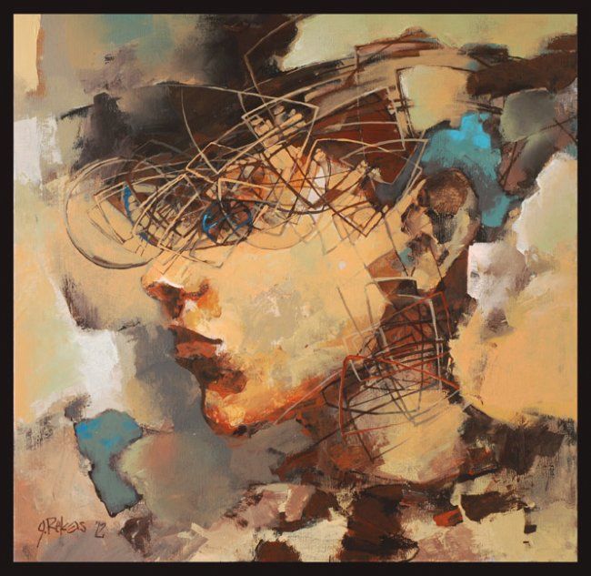 Painting titled "Undertone X" by Grzegorz Rekas, Original Art, Oil