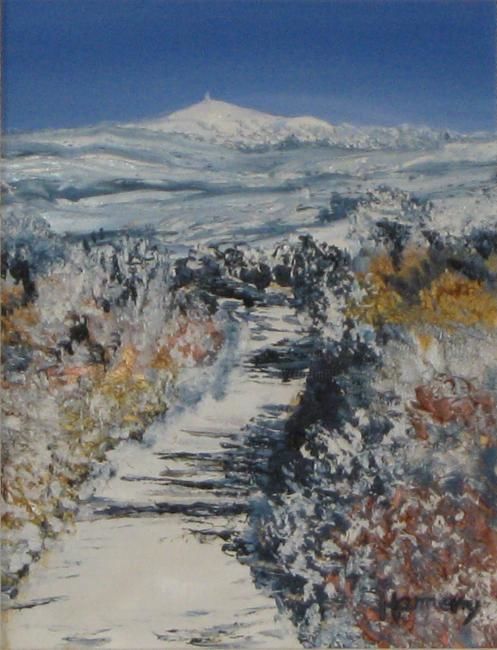 Pintura intitulada "Le Géant en hiver" por Valérie Gremmo, Obras de arte originais, Óleo