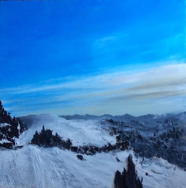 Painting titled "Carré d'hiver 1" by Valérie Gremmo, Original Artwork, Acrylic
