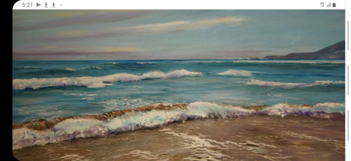 Painting titled "Borde costero" by Richard Greswell, Original Art, Acrylic