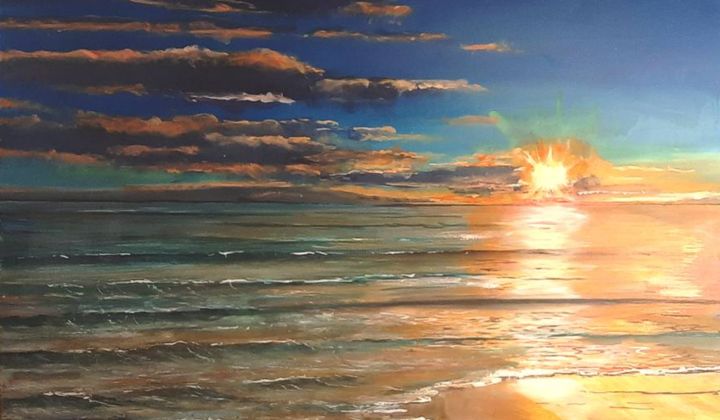 Painting titled "ATARDECER Greswell" by Richard Greswell, Original Art, Acrylic