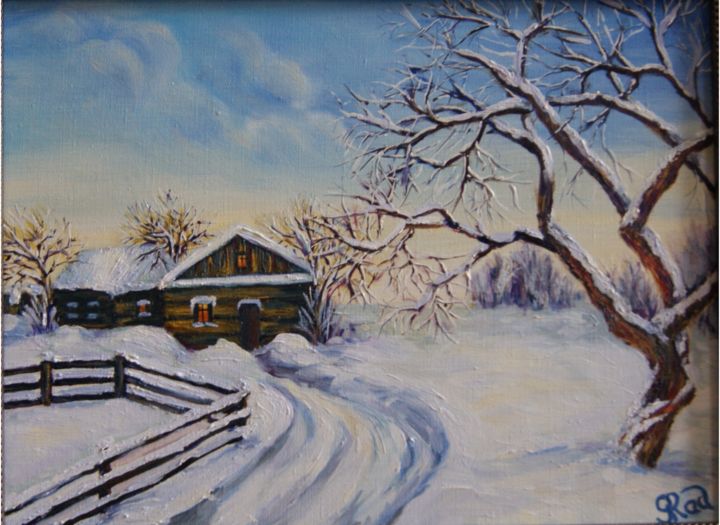 Malerei mit dem Titel "winter.jpg" von Grad, Original-Kunstwerk, Öl