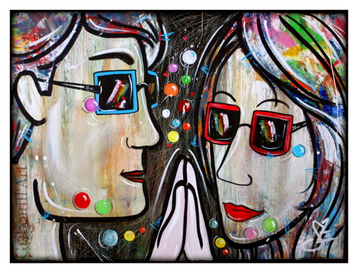 Peinture intitulée "Love Colors" par Gribouill'Art, Œuvre d'art originale, Acrylique