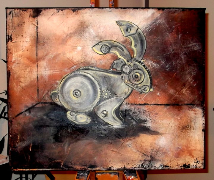 Painting titled "steampunk" by Gribouill'Art, Original Artwork