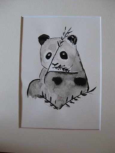 Painting titled "Panda" by Hélène Breuzard, Original Artwork