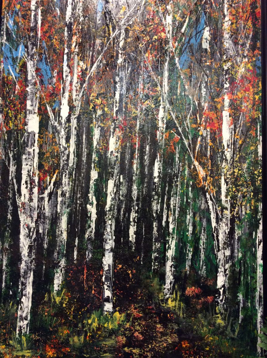 Fall Wonder 2015 Framed - Painting, 24x48 in ©2015 by James Thompson -
Environmental Art, Canvas, Landscape, forest, landscape, Canada, Trees