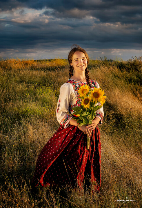 Photographie intitulée "Sunflower" par Grigore Roibu, Œuvre d'art originale, Photographie numérique
