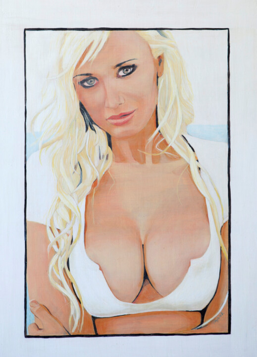 Painting titled "sexy blonde" by Grigorio, Original Artwork, Acrylic