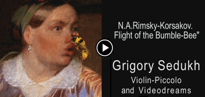 Collages intitolato "Flight of the Bumbl…" da Grigory Sedukh, Opera d'arte originale, Video