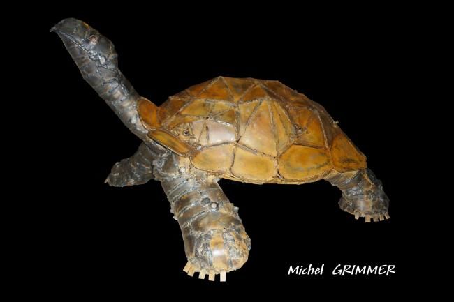 "La Tortue" başlıklı Heykel Michel Grimmer tarafından, Orijinal sanat, Metaller