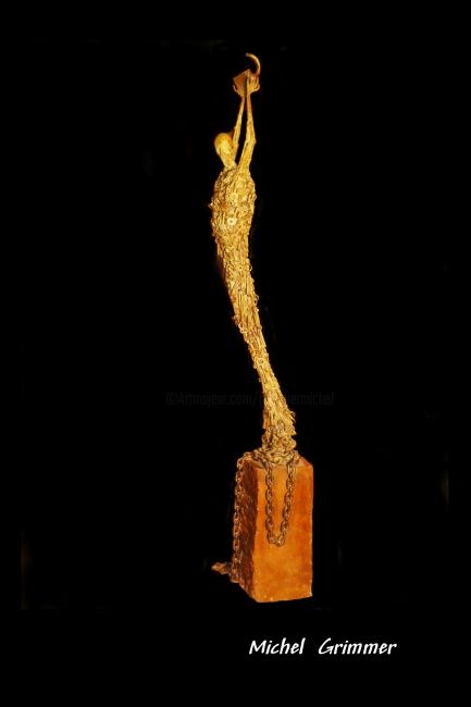 Sculpture titled "Liberté" by Michel Grimmer, Original Artwork, Metals