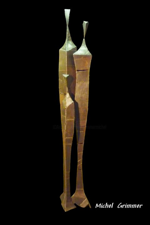 Sculpture titled "Trilogie" by Michel Grimmer, Original Artwork, Metals