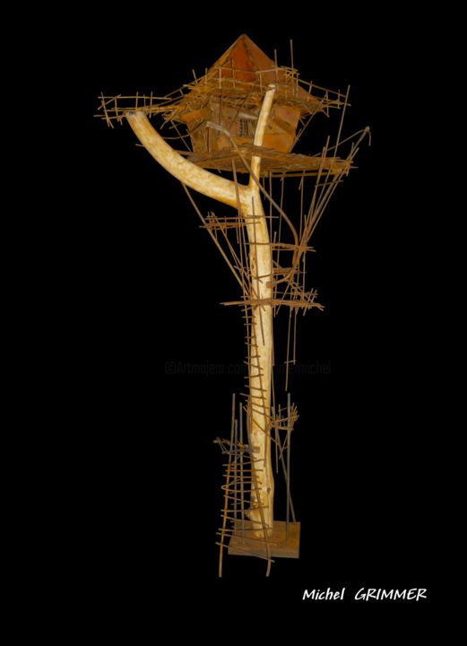Sculpture intitulée "Canopée" par Michel Grimmer, Œuvre d'art originale