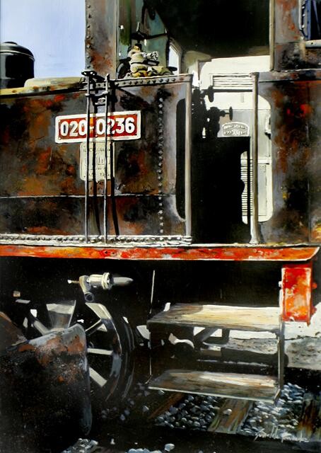 Painting titled "Tren" by Griselda Ferrandez, Original Artwork