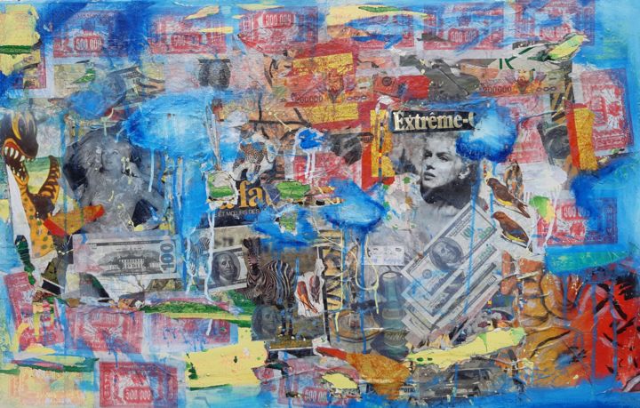 Collages titled "EXTREME   -toile-L1…" by Groovy, Original Artwork