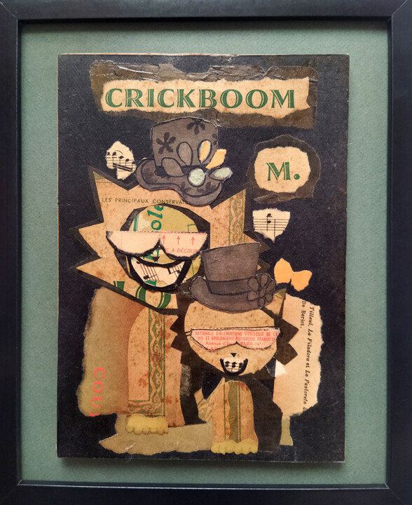 Collagen mit dem Titel "Famille Crickboom" von Grotesk, Original-Kunstwerk, Collagen