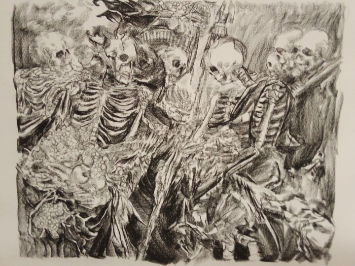 Dibujo titulada "Peinture de Rubens…" por Grotesk, Obra de arte original, Carbón