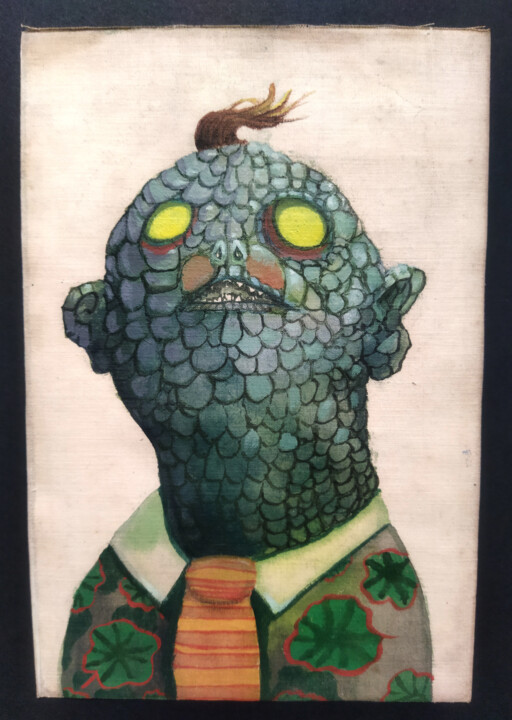 Peinture intitulée "Petit monstre des é…" par Grotesk, Œuvre d'art originale, Acrylique