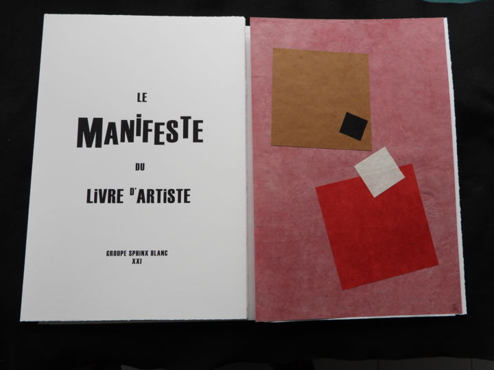 Collages intitulée "Le Manifeste du liv…" par Groupe Sphinx Blanc, Œuvre d'art originale, Collages