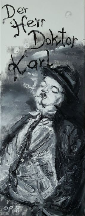 Painting titled "Herr Karl" by Peter Grundtner, Original Artwork, Oil